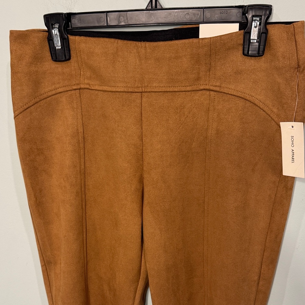 SOHO Apparel NWT Tan micro Suede pull on Trousers Size M